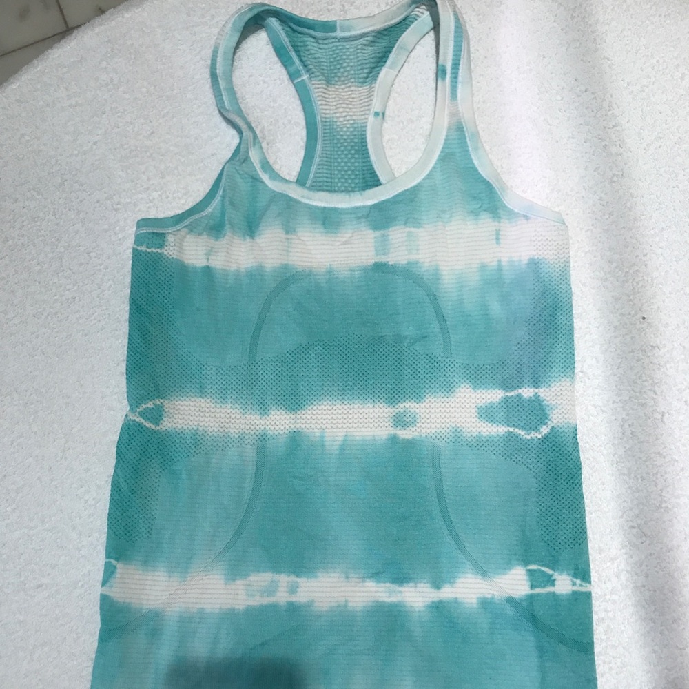 Lululemon Swiftly Blue Tie Dye Tank Size 4
